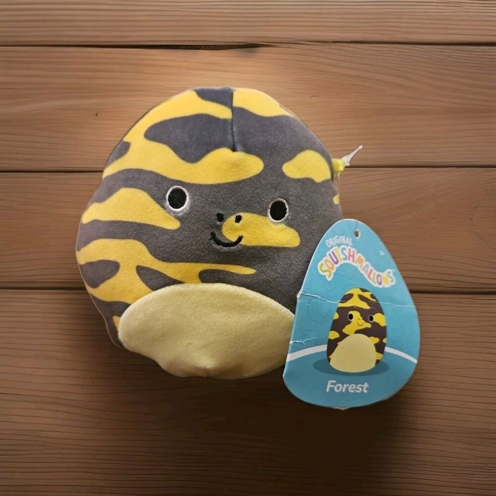 NWT Squishmallows Forest the Salamander 5" Gray Yellow White Kellytoy
